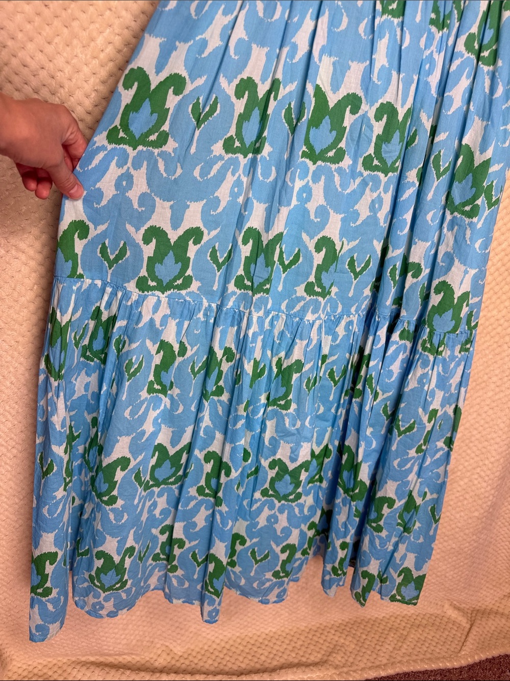 Talbots Blue and Green Print Maxi Dress - Picture 4 of 7